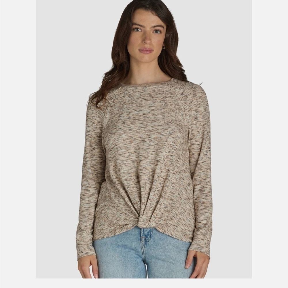 Time and Tru Knot Front Long Sleeve Top